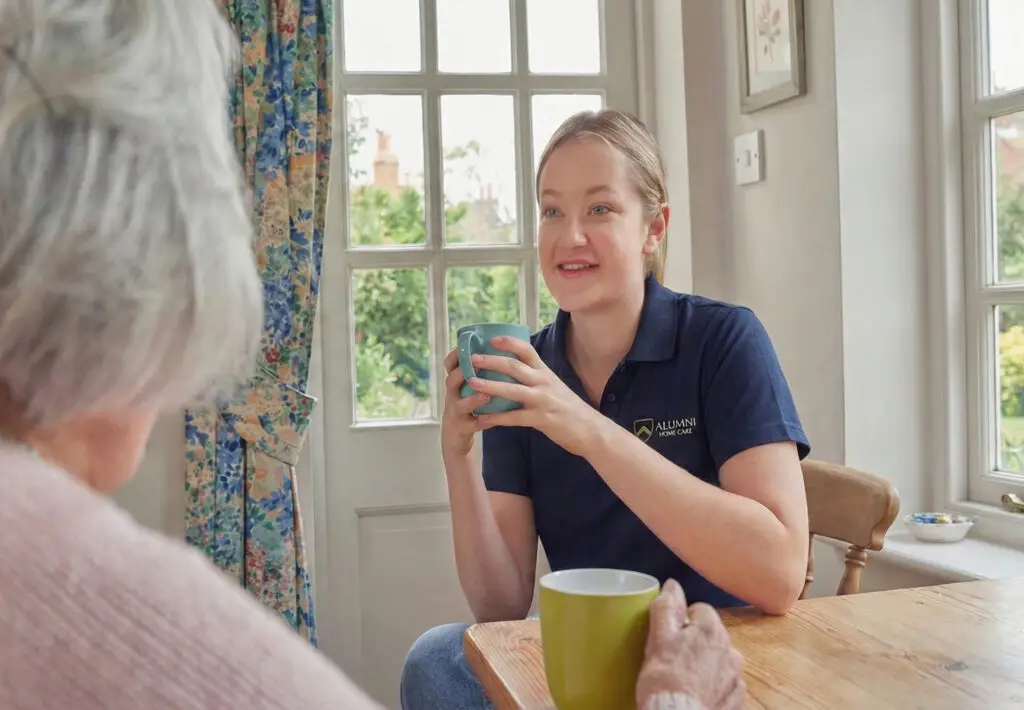 companion care drinking coffee